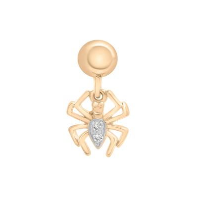 Diamond Accent Spider Bead Charm in Vermeil
