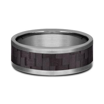 Men's Carbon Fiber Center Band in Tantalum, 8MM