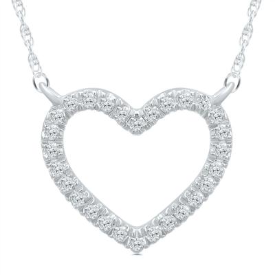 Diamond Heart Pendant in 10K White Gold (1/10 ct. tw.)