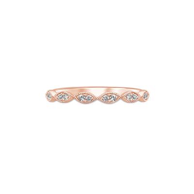 Milgrain Anniversary Band with Diamonds in 10K Rose Gold (1/7 ct. tw.)