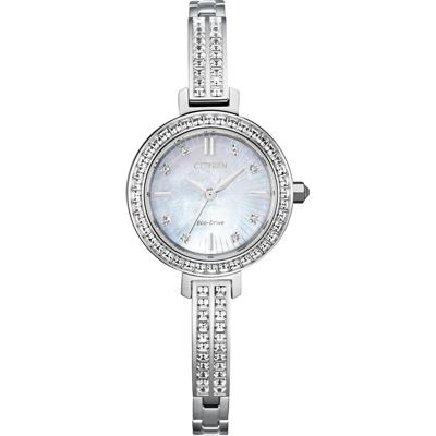 Ladies' Silhouette Watch With A Mother of Pearl Dial and Stainless Steel Bracelet