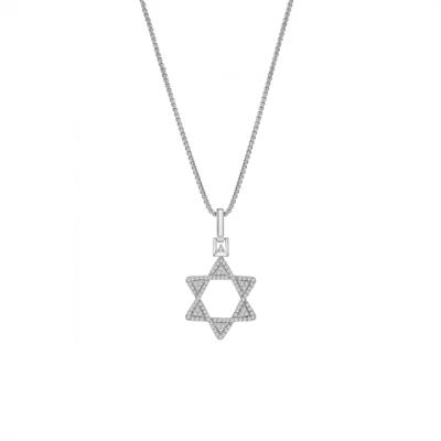 Men's Diamond Star of David Pendant in Sterling Silver (1/2 ct. tw.)