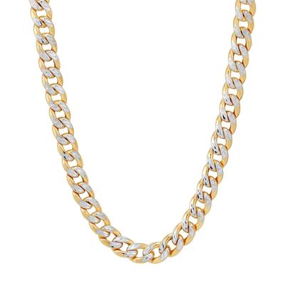 Men’s Pave Diamond-Cut Miami Cuban Chain in 14K Yellow Gold, 6.75MM, 22”
