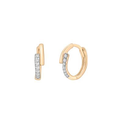 Diamond Accent Bypass Hoop Earrings in 10K Yellow Gold
