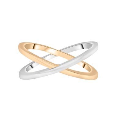 Two-Tone 'X' Ring in Vermeil