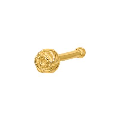Polished Rose Nose Stud in 14K Yellow Gold