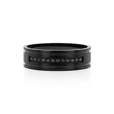 Men's Black Diamond Band in Black Stainless Steel (1/7 ct. tw.)