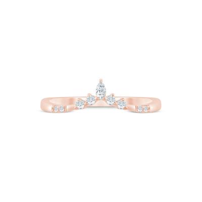 Marquise-Cut and Round Chevron Contour Band in 14K Rose Gold (1/8 ct. tw.)