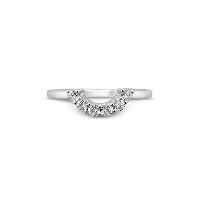 Contour Wedding Band with Diamond Crescent in 14K White Gold (1/3 ct. tw.)