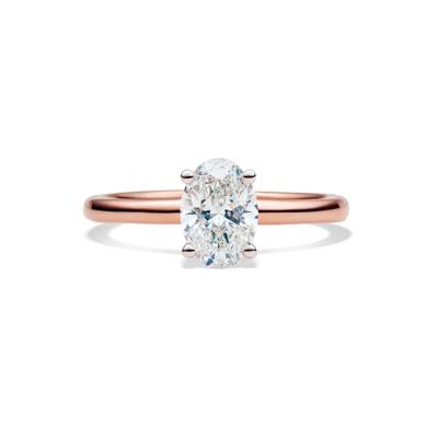 Lab Grown Diamond Solitaire Oval Engagement Ring in 14K Rose Gold (1 ct.)