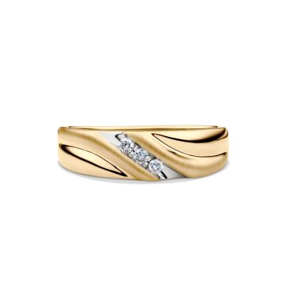 Men’s Wedding Band with Three Diamonds in 10K Yellow Gold (1/10 ct. tw.)