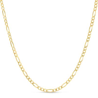 Solid Figaro Chain in 14K Yellow Gold, 3.8MM, 20”