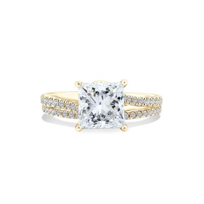 Lab Grown Diamond Princess-Cut Engagement Set in 18K Yellow Gold (3 ct. tw.)