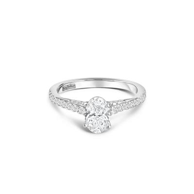 Honour Oval Lab Grown Diamond Engagement Ring in Platinum (1 1/3 ct. tw.)