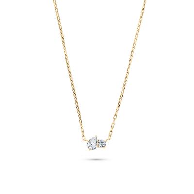 Lab Grown Diamond Toi et Moi Necklace in 10K Yellow Gold (1/3 ct. tw.)