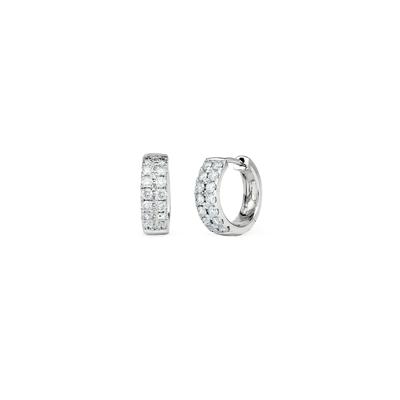 3/4 ct. tw. Diamond Hoop Earrings in 10K White Gold