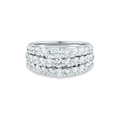 Lab Grown Diamond Three-Row Anniversary Band in 14K White Gold (2 ct. tw.)