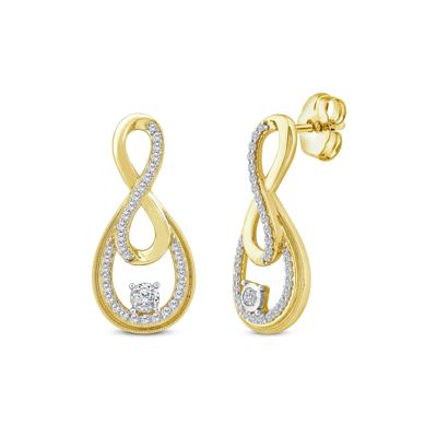Diamond Infinity Earrings in 10K Yellow Gold (1/2 ct. tw.)
