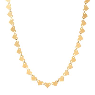 Heart Link Chain Necklace in 10K Yellow Gold, 18"