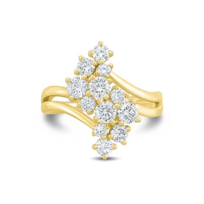 Lab Grown Diamond Journey Cluster Ring in 10K Yellow Gold (1 1/2 ct. tw.)