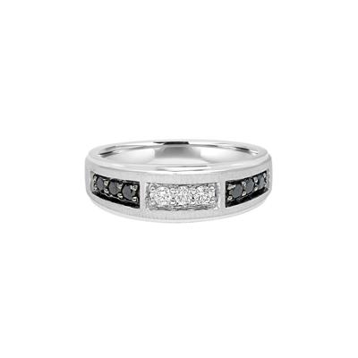 Men's 1/2 ct. tw. White & Black Diamond Ring in 10K White Gold