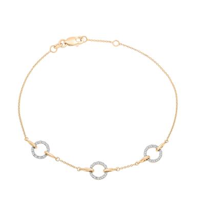 Diamond Circle Chain Bracelet in 10K Yellow Gold (1/7 ct. tw.)