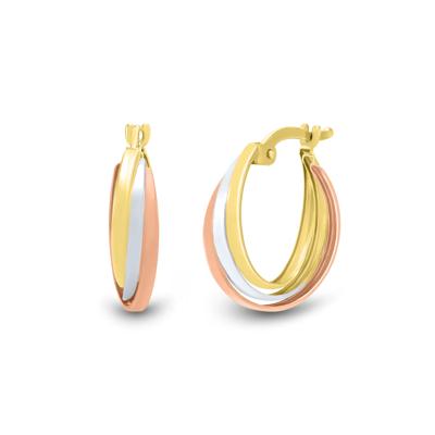 Hoop Earrings in 14K Yellow, White and Rose Gold