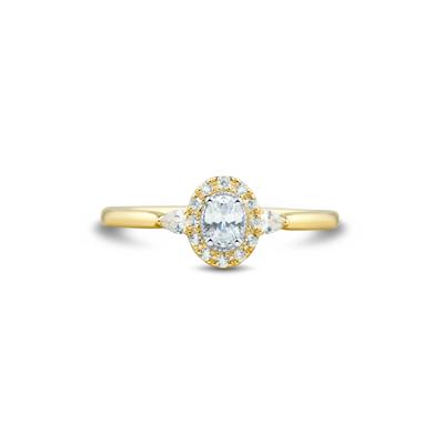 Oval Lab Grown Diamond Ring in 10K Yellow Gold (1/3 ct. tw.)