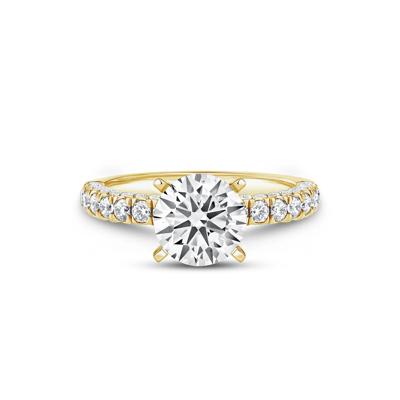 3/4 ct. tw. Round Lab Grown Diamond Semi-Mount Engagement Ring in 14k Yellow Gold (Setting Only)