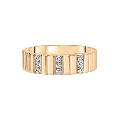Diamond Multi-Row Ribbed Ring in Vermeil (1/7 ct. tw.)