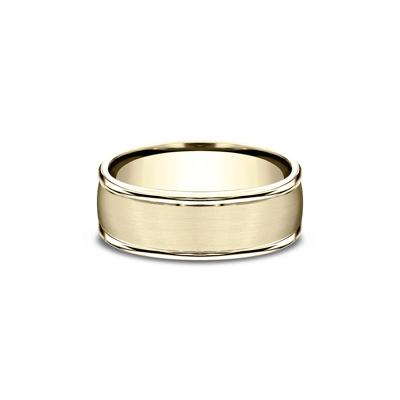 Men’s Satin Wedding Band in 14K Yellow Gold, 8MM