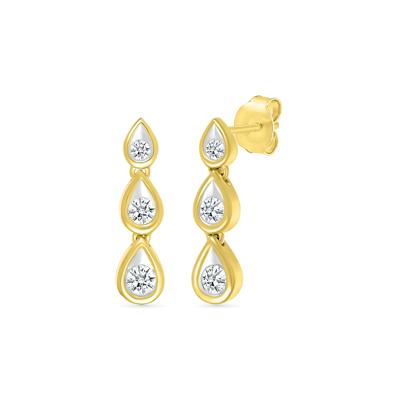 Diamond Drop Earrings in 10K Yellow Gold (1/5 ct. tw.)