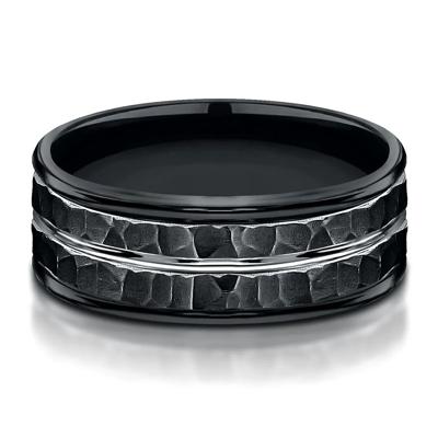 Men's Band in Black Cobalt, 8MM