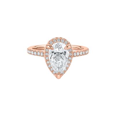 Perry Lab Grown Diamond Pear-shaped Engagement Ring in 14K Rose Gold (2 5/8 ct. tw.)