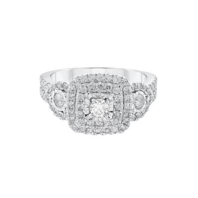 Diamond Three-Stone Ring in 10K White Gold (1 ct. tw.)