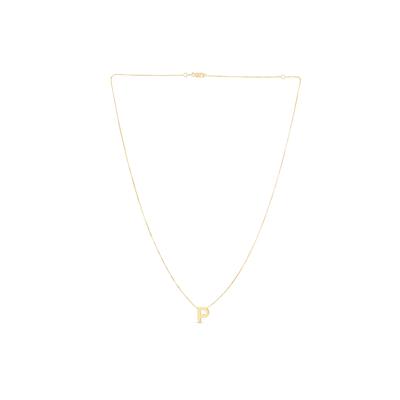 "P" Initial Necklace in 14K Yellow Gold
