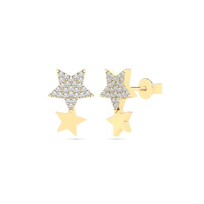 Diamond Star Earrings in 14K Yellow Gold (1/8 ct. tw.)