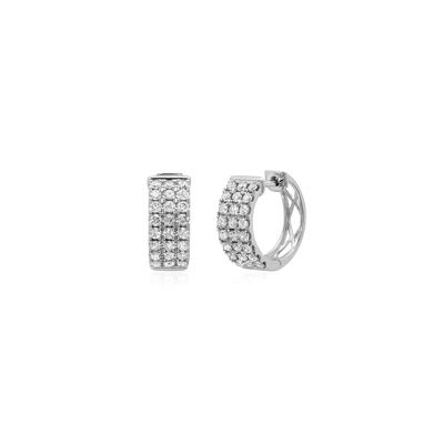 1 ct. tw. Diamond Hoop Earrings in 10K White Gold