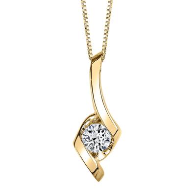 Solitaire Diamond Pendant in 14K Yellow Gold (1/5 ct. tw.)