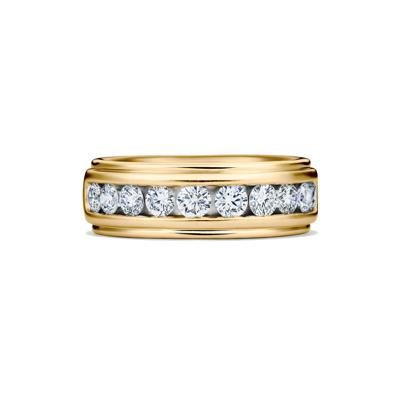 Men's Lab Grown Diamond Channel-Set Band in 10K Yellow Gold (1 1/2 ct. tw.)