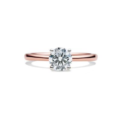 Lab Grown Diamond Solitaire Round Engagement Ring in 14k Rose Gold (1 ct.)