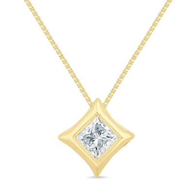 Diamond Starra Pendant in 14K Yellow Gold (1/10 ct. tw.)