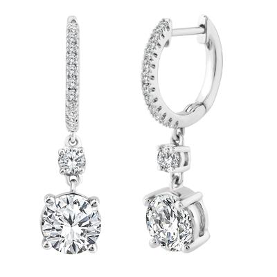 Lab Grown Diamond Dangle Drop Earrings in 10K White Gold (2 1/3 ct. tw.)