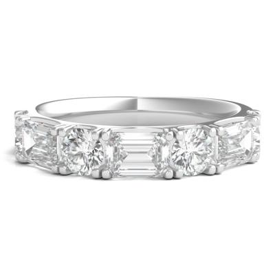Round & Emerald-Cut Diamond Band in 14K White Gold (2 1/2 ct. tw.)