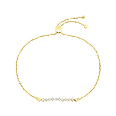 Lab Grown Diamond Bolo Bracelet in 10K Yellow Gold (3/8 ct. tw.)