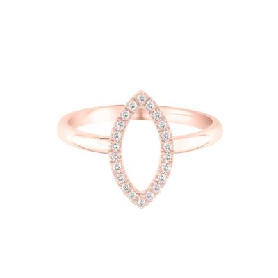 Marquise-Shaped Ring with Diamonds in 10K Rose Gold (1/10 ct. tw.)