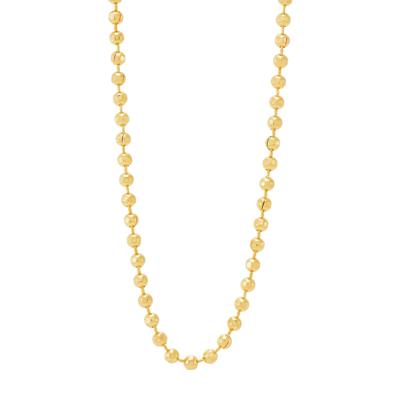 Beaded Chain Necklace in Vermeil, 16"-18"