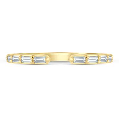 Lab Grown Diamond Baguette Open Band in 14K Yellow Gold (1/5 ct. tw.)