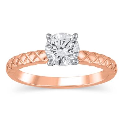 Quilted Semi-Mount Engagement Ring in 14K Gold (Setting Only)