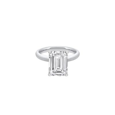 Lab Grown Diamond Emerald-Cut Solitaire Ring in Platinum (5 ct.)